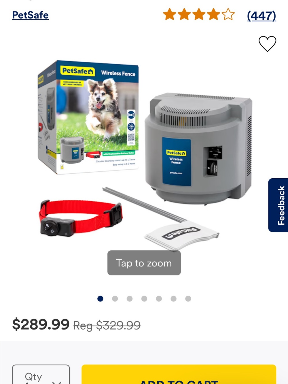 PetSafe Wireless Fence System with Red Training Collar and Gray Transmitter